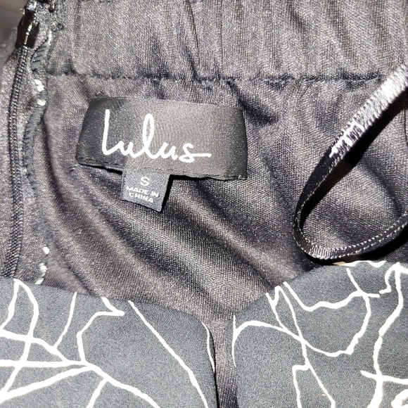 Lulu's Dancing in the Dark Black and White Print Strapless Jumpsuit Size S - Picture 13 of 16